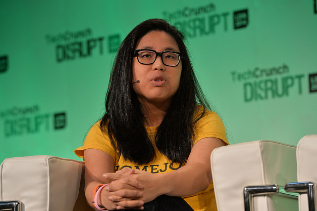 Homejoy CEO Adora Cheung appears on stage at the 2014 TechCrunch Disrupt Europe/London, at The Old Billingsgate on October 21, 2014 in London, England. Image: TechCruch (Flickr)
